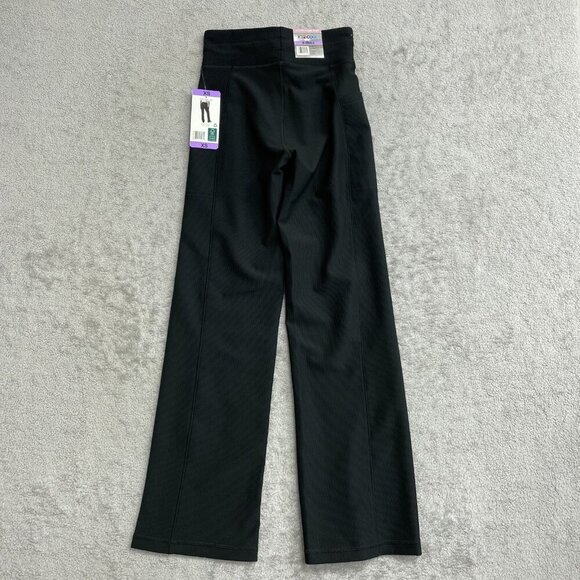 NEW 32 Degrees Cool Women's XS Active Flare Black Pants Ribbed Side Pocket J1088 - Picture 6 of 14